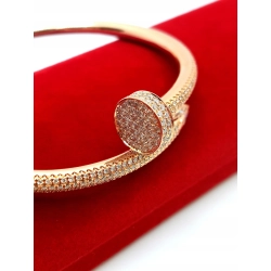 Oryginalna Złota bransoletka Cartier 18k Diamenty 2,26ct W:32gr 16cm Gwóźdź