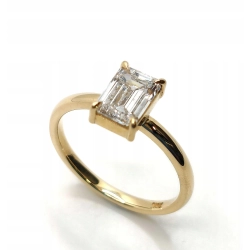 Złoty pierścionek z Diamentem Lab. 1,09ct Pr.750 W:2,59gr Roz.10