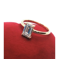 Złoty pierścionek z Diamentem Lab. 1,09ct Pr.750 W:2,59gr Roz.10