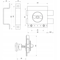 Zamek antywłamaniowy GERDA TYTAN ZX1000 zasuwa do drzwi ATEST PRAWY