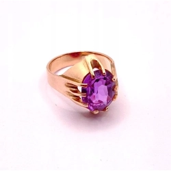 Złoty sygnet damski z Ametystem PR.583 W:6,49gr R.14 InterSKLEP