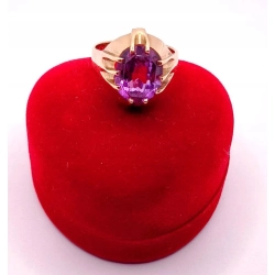 Złoty sygnet damski z Ametystem PR.583 W:6,49gr R.14 InterSKLEP