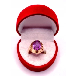 Złoty sygnet damski z Ametystem PR.583 W:6,49gr R.14 InterSKLEP