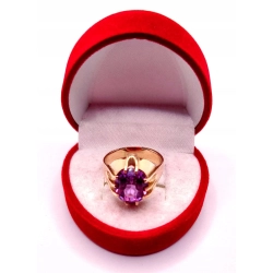 Złoty sygnet damski z Ametystem PR.583 W:6,49gr R.14 InterSKLEP