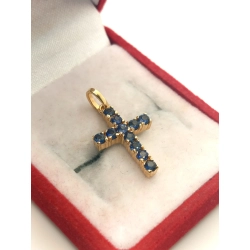 Złota zawieszka Krzyżyk z cyrkoniami PR.585 W:1,30gr InterSKLEP