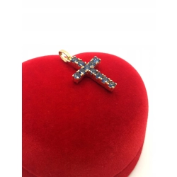 Złota zawieszka Krzyżyk z cyrkoniami PR.585 W:1,30gr InterSKLEP