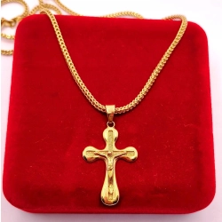 Złoty łańcuszek z Krzyżem PR.750 W:12,70gr Dł.54cm InterSKLEP