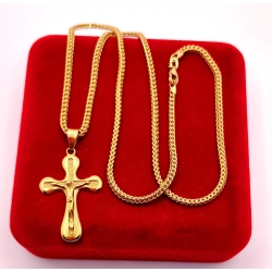 Złoty łańcuszek z Krzyżem PR.750 W:12,70gr Dł.54cm InterSKLEP
