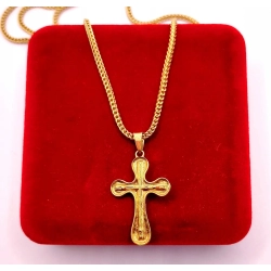 Złoty łańcuszek z Krzyżem PR.750 W:12,70gr Dł.54cm InterSKLEP
