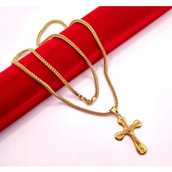 Złoty łańcuszek z Krzyżem PR.750 W:12,70gr Dł.54cm InterSKLEP