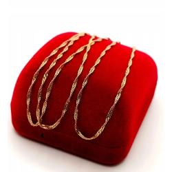 Złoty łańcuszek Singapur Pr.585 W:2,10gr Dł:55,5cm