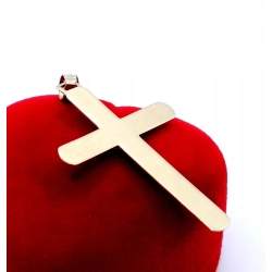 Złota zawieszka duży krzyż z Jezusem Pr.585 W:3,10gr