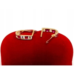 Złote kolczyki z Cyrkoniami PR.585 W:1,06gr InterSKLEP