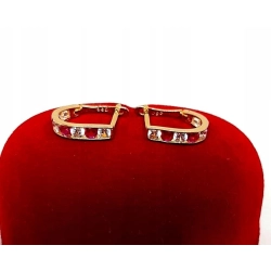 Złote kolczyki z Cyrkoniami PR.585 W:1,06gr InterSKLEP