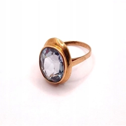 Złoty pierścionek z Akwamarynem PR.583 W:5,34gr R.16 InterSKLEP