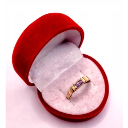 Złoty pierścionek z Ametystem PR.585 W:2,44gr R.18 InterSKLEP