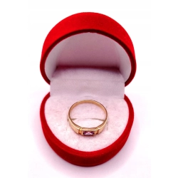 Złoty pierścionek z Ametystem PR.585 W:2,44gr R.18 InterSKLEP