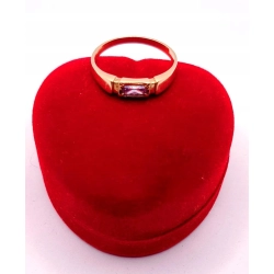 Złoty pierścionek z Ametystem PR.585 W:2,44gr R.18 InterSKLEP