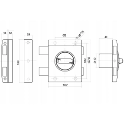 Zamek nawierzchniowy ZX-PLUS ZŁOTY/MAT TYTAN-GERDA