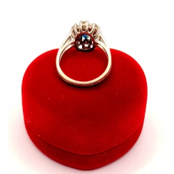 Złoty pierścionek z szafirem i diamentami PR.585 W:3,87gr R.15 InterSKLEP