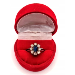 Złoty pierścionek z szafirem i diamentami PR.585 W:3,87gr R.15 InterSKLEP