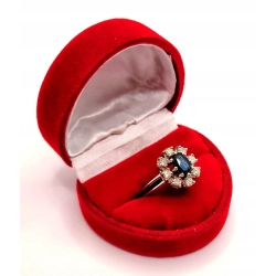 Złoty pierścionek z szafirem i diamentami PR.585 W:3,87gr R.15 InterSKLEP