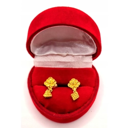 Złote kolczyki wiszące Kwiatki sztyft PR.585 W:3,21gr InterSKLEP