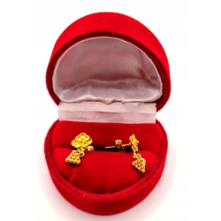 Złote kolczyki wiszące Kwiatki sztyft PR.585 W:3,21gr InterSKLEP