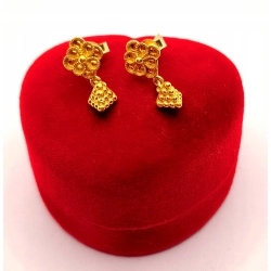 Złote kolczyki wiszące Kwiatki sztyft PR.585 W:3,21gr InterSKLEP
