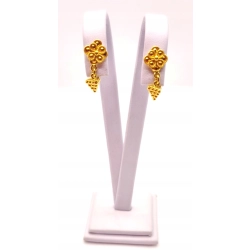 Złote kolczyki wiszące Kwiatki sztyft PR.585 W:3,21gr InterSKLEP