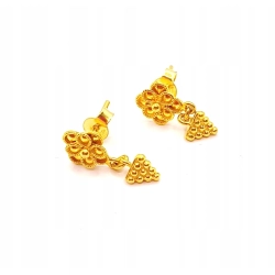 Złote kolczyki wiszące Kwiatki sztyft PR.585 W:3,21gr InterSKLEP