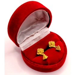 Złote kolczyki wiszące Kwiatki sztyft PR.585 W:3,21gr InterSKLEP