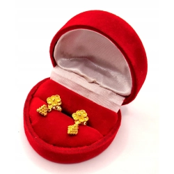 Złote kolczyki wiszące Kwiatki sztyft PR.585 W:3,21gr InterSKLEP