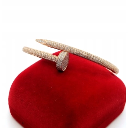 Oryginalna Złota bransoletka Cartier 18k Diamenty 2,26ct W:32gr 16cm Gwóźdź
