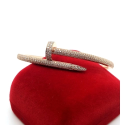 Oryginalna Złota bransoletka Cartier 18k Diamenty 2,26ct W:32gr 16cm Gwóźdź