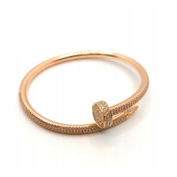 Oryginalna Złota bransoletka Cartier 18k Diamenty 2,26ct W:32gr 16cm Gwóźdź