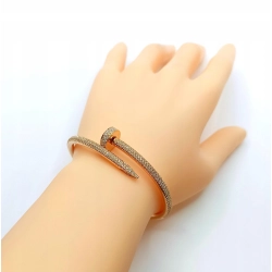 Oryginalna Złota bransoletka Cartier 18k Diamenty 2,26ct W:32gr 16cm Gwóźdź