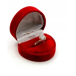 Złoty pierścionek z dużą cyrkonią pr.585 W:3gr Roz.7