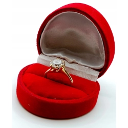 Złoty pierścionek z dużą cyrkonią pr.585 W:3gr Roz.7