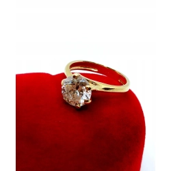 Złoty pierścionek z dużą cyrkonią pr.585 W:3gr Roz.7