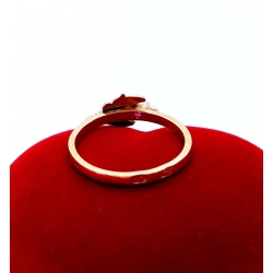 Złoty pierścionek z różową cyrkonią Pr.583 W:1,74gr Roz.11