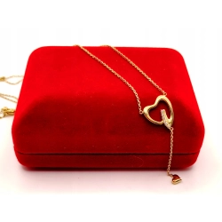 Złoty łańcuszek celebrytka Serca PR.585 W:2,63gr Dł:50,5-55cm InterSKLEP