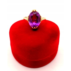 Złoty pierścionek z Ametystem PR.583 W:5,30gr R.20 InterSKLEP