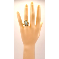 Złoty pierścionek z miętowym agatem PR.585 W:5,75gr R.16 InterSKLEP