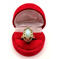 Złoty pierścionek z miętowym agatem PR.585 W:5,75gr R.16 InterSKLEP
