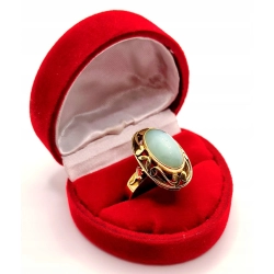 Złoty pierścionek z miętowym agatem PR.585 W:5,75gr R.16 InterSKLEP
