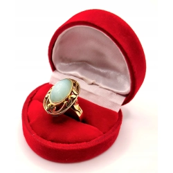 Złoty pierścionek z miętowym agatem PR.585 W:5,75gr R.16 InterSKLEP