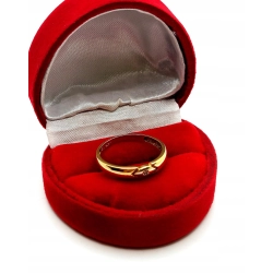 Złoty pierścionek obrączka z cyrkonią Pr.750 W:1,97gr Roz.13