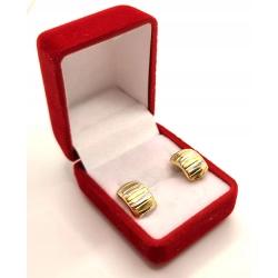 Złote kolczyki w paski PR.585 W:1,94gr InterSKLEP