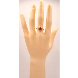 Złoty pierścionek z różowym kamieniem PR.583 W:2,44gr R.18 InterSKLEP